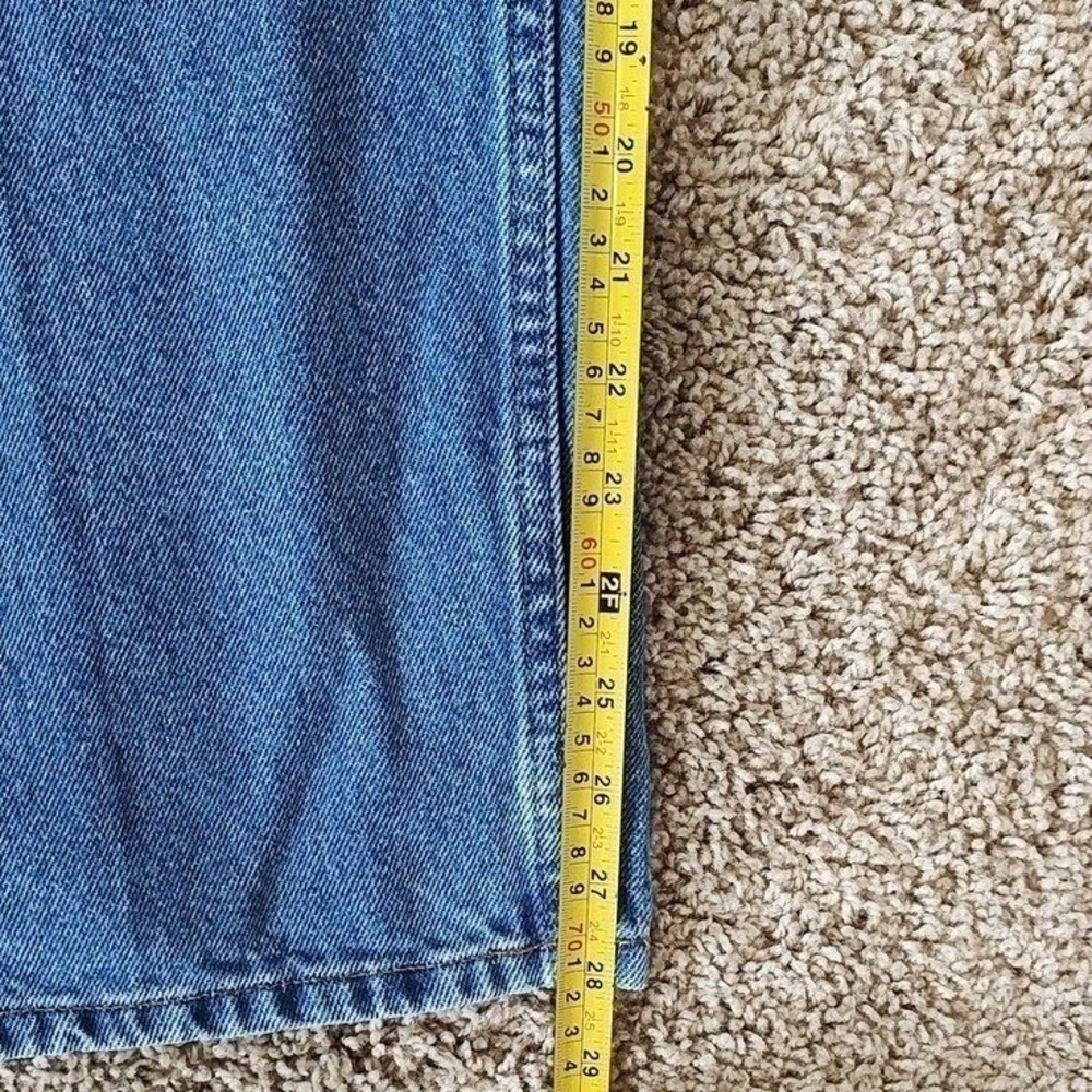 LL Bean Relaxed Fit Jeans Size 44X29 Blue used denim workwear dadcore cotton - Picture 7 of 12